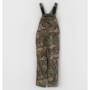 Vtg Liberty Made In USA Overalls Camo Hardwoods RealTree Hunting Bib Men 40 Reg